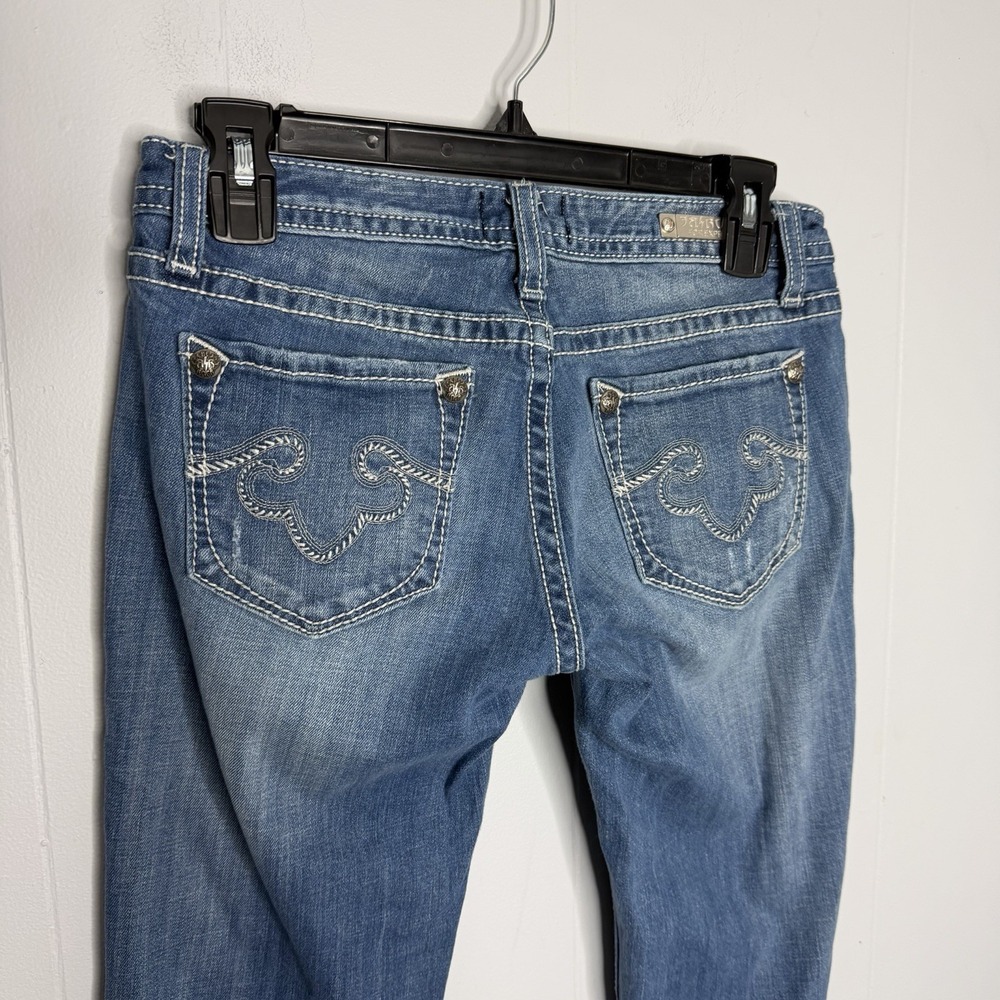 Express Rerock bootcut jeans sz 2R low rise medium wash stretch blue Y2K grunge - Picture 7 of 9